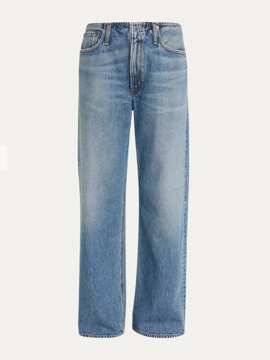 Agolde Denim - AGOLDE Lex Low-Rise Wide-Leg Jeans in faded medium-wash denim